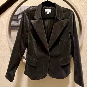 DR2 Women's Dark Gray Velvet Blazer